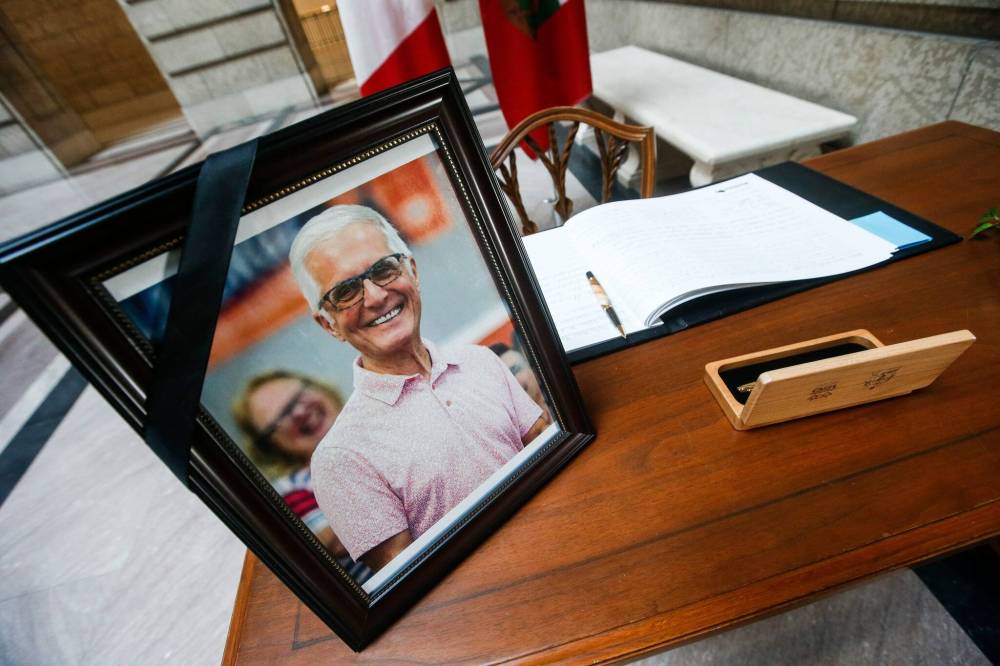 Free Press file photo
                                A book of condolence was made available at the Manitoba Legislature after the passing of Education Minister Nello Altomare on Jan. 14.