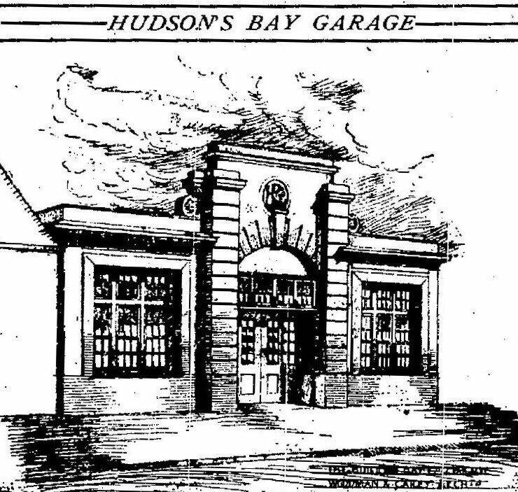 Free Press files
An architect’s drawing of The Bay’s garage built on Garry Street in 1911. It has been home of The Keg since 1975.