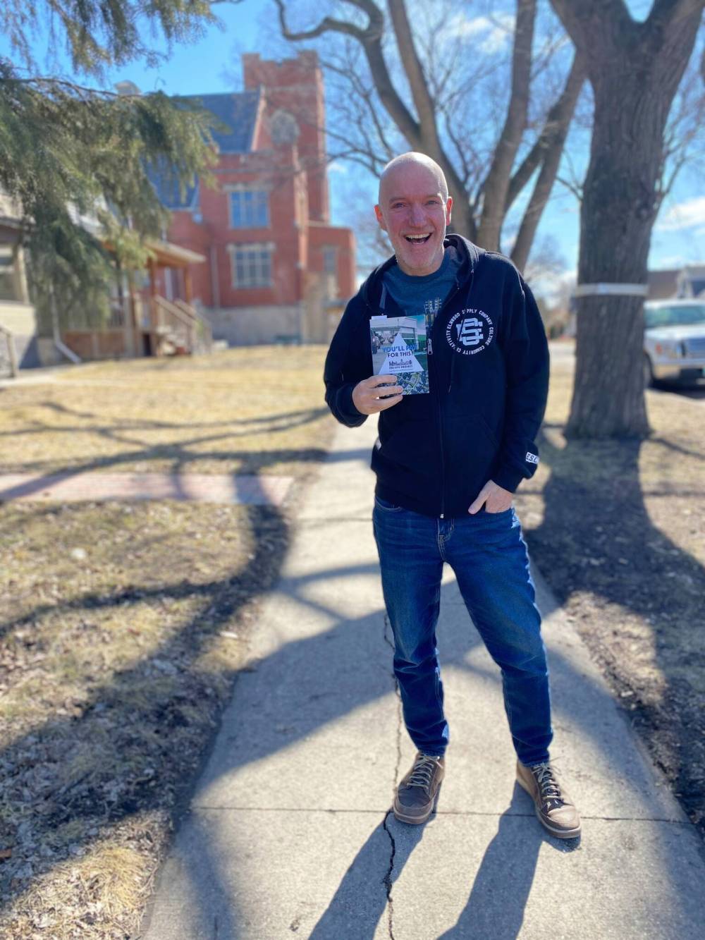 Photo by Sheldon Birnie
Michel Durand-Wood, board chair for the Glenelm Neighbourhood Association, has been involved in grassroots initiatives like ReImagine Elmwood for many years. On May 20, his first book You’ll Pay For This! will be released via Great Plains Press.