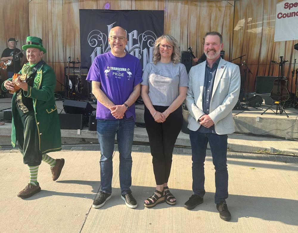 Supplied photo
(From left) Coun. Russ Wyatt (Transcona), Transcona MLA Shannon Corbett, and Elmwood-Transcona MP Colin Reynolds at Transcona’s Hi Neighbour Festival in June.