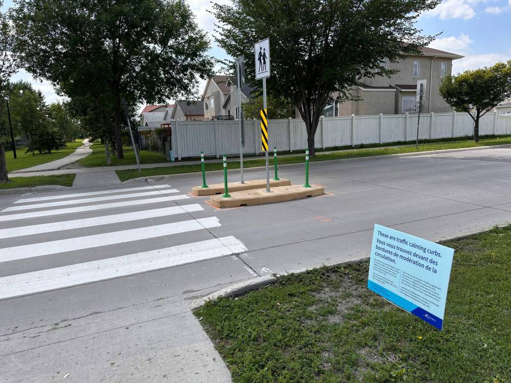 Supplied photo
New traffic calming curbs installed on Mapleglen Drive in the Maples.
