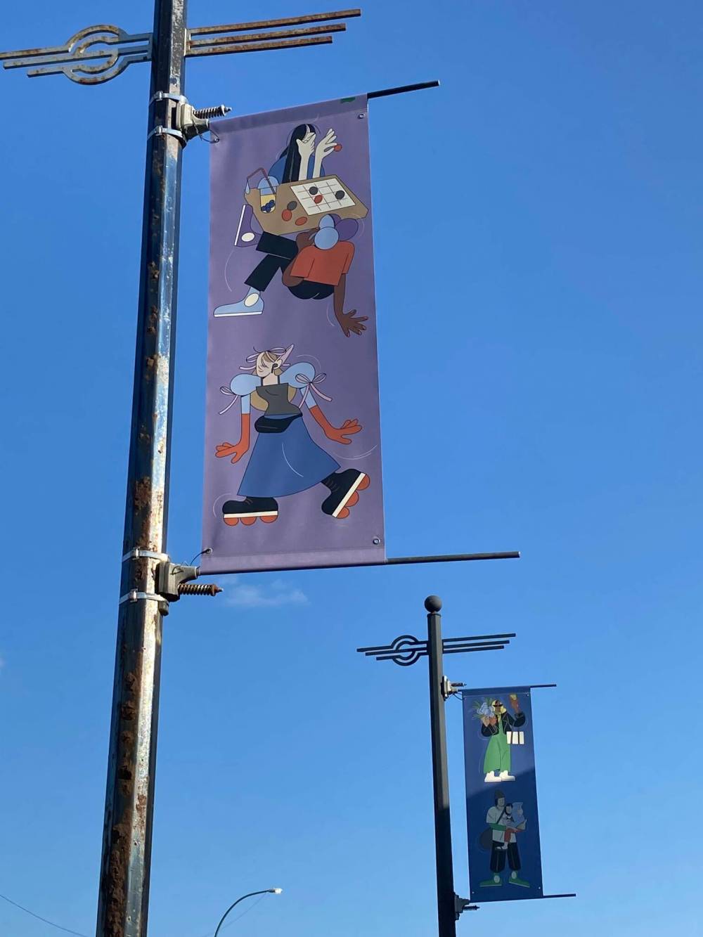 Photo by Sheldon Birnie
Banners with Cato Cormier’s art can be found hanging along Osborne Street in between Mulvey and Jubilee avenues, a project funded by the Winnipeg Arts Council.
