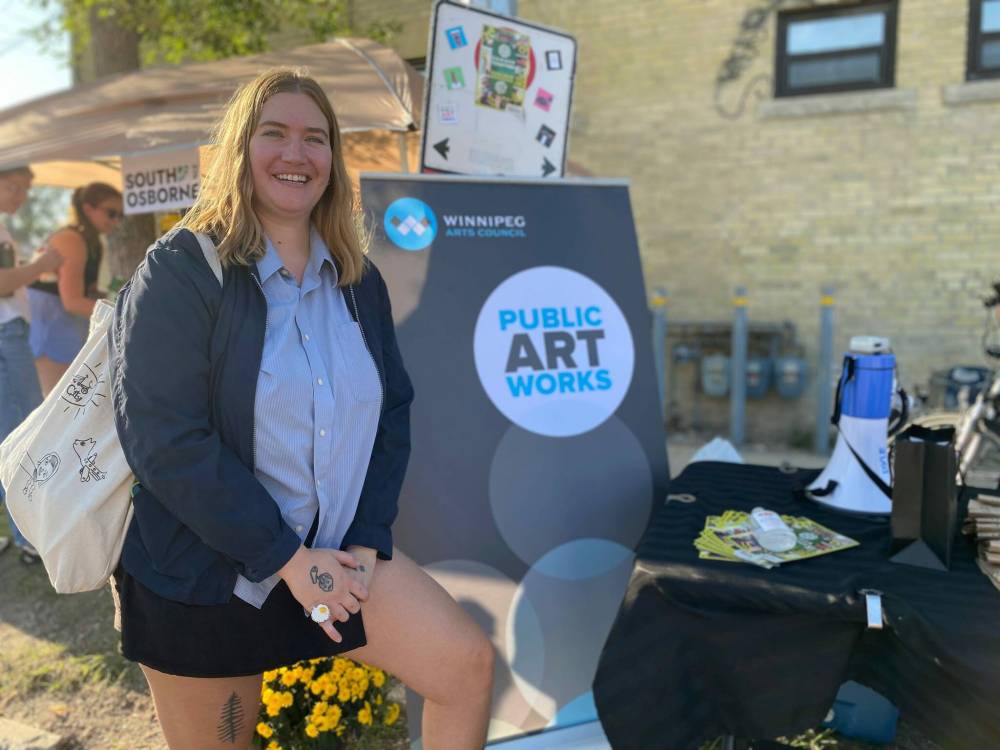 Photo by Sheldon Birnie
Cato Cormier is a local illustrator who specializes in striking, bubbly character art. Cormier’s art can now be found on 22 new banners along Osborne Street in between Mulvey and Jubilee avenues, a project funded by the Winnipeg Arts Council.