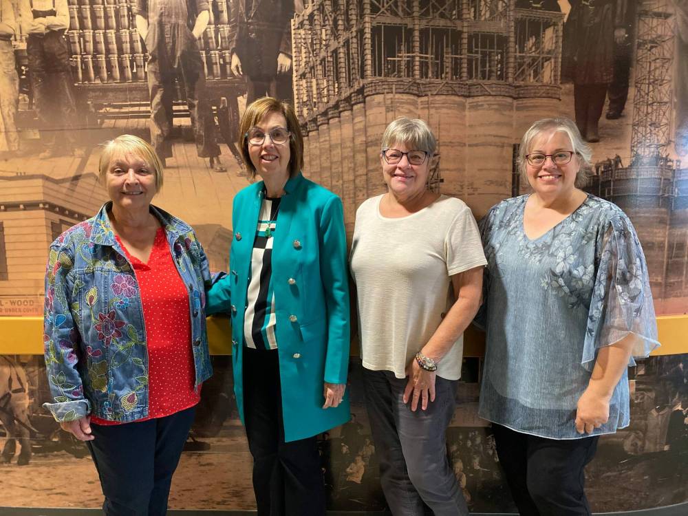 File photo by Sheldon Birnie
The Transcona Council for Seniors is hosting its annual health fair at Kildonan Place (1555 Regent Ave. W) on Oct. 9. Pictured in this 2024 file photo, from left, are key organizers Eleanor Stelmach, Colleen Tackaberry, Karen Janzen, and Lorri Dahl.