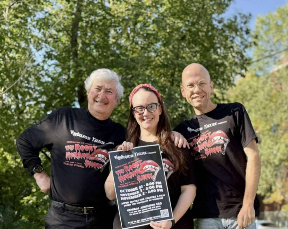 Supplied photo
From left: Laurie Fischer, Alana Penner, and Justin Joseph. The trio is co-directing The Rocky Horrow Show from Oct. 31 to Nov. 2.