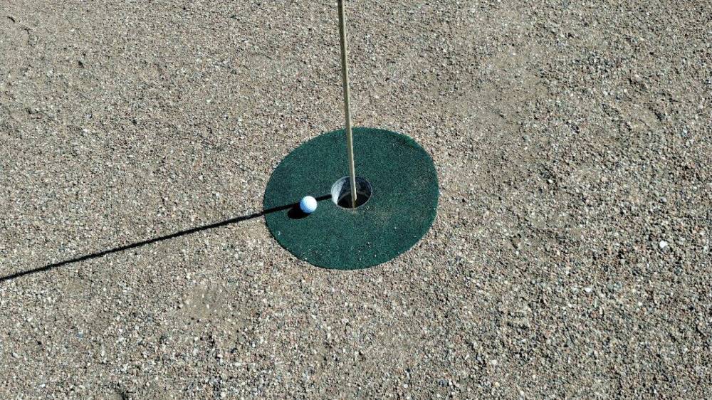 Photo by Ryan Desjarlais
The Northwest Angle Country Club uses sand greens, as they are easier to maintain than grass.