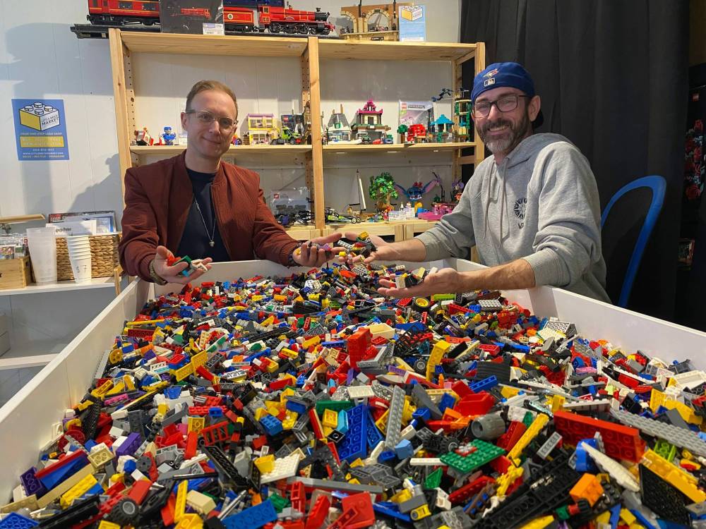 Photo by Sheldon Birnie
Jason Poturica and Justin Durkin are the owners of Little Brick Market, a new and used Lego store that just expanded to take over the main floor space at 680 Watt St., after opening in a much smaller upstairs space at the same location earlier this year.