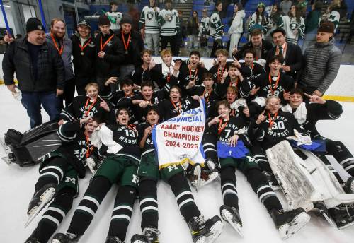 File photo by John Woods
                                The Vincent Massey Trojans won the Manitoba High Schools Athletic Association&rsquo;s AAAA varsity boys provincial hockey championship on March 17.