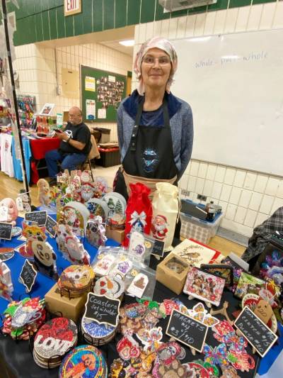 Photo by Leslie Pitchford
                                Diamond art by vendor Linda made quite an impression on correspondent Leslie Pitchford at a recent craft sale at John Taylor Collegiate.