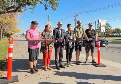 Supplied photo
                                (From left) Mark Cohoe, Coun. Janice Lukes (Waverley West), Mayor Scott Gillingham, Coun. Vivian Santos and others celebrated the opening of the Keewatin Multi-use Path earlier this year.