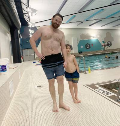 Supplied photo
                                Ryan Palmquist and his youngest son were eager to try out the newly renovated Bonivital Pool when it re-opened late last year.