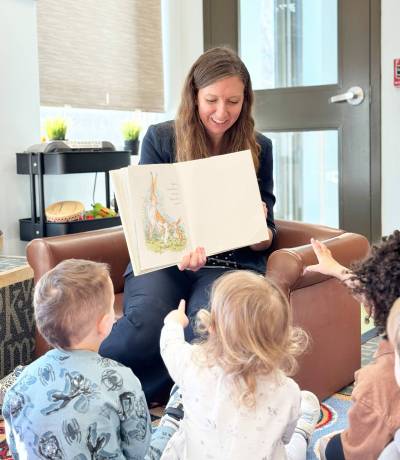 Supplied photo
                                Kildonan–River East MLA Rachelle Schott is pictured at one of the many schools she visited during I Love to Read Month.