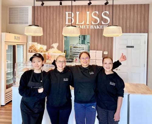 Supplied photo
                                Supplied photo
                                (From left) Lin, Anna, Jennifer and Maria are proud members of the Bliss Gourmet Baked Goods team.