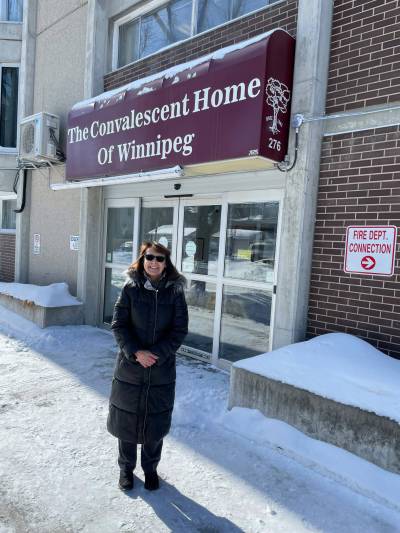 Photo by Simon Fuller
                                Sherry Heppner, development co-ordinator at the Convalescent Home of Winnipeg, is pictured outside the Fort Rouge-based home recently. This year marks 120 years since the home first opened its doors on McDermott Avenue.
