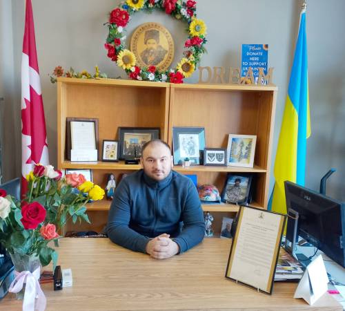 Photo by Tony Zerucha
                                Ivan Kutsak, pictured at the offices of the Ukrainian Canadian Congress, holds out hope that a dedicated pathway to permanent residency will be created for Ukrainian newcomers whose arrival was prompted by the Russian invasion of February 2022.