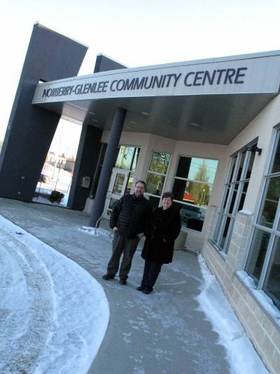 File photo by Simon Fuller
                                Norberry-Glenlee Community Centre will hold its annual general meeting on April 20. Pictured in this file photo, from left, are NGCC&rsquo;s executive assistant Carmelle Remillard and president Sean Fedorowich.