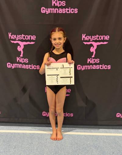 Supplied photo
                                Mila Wright is an active eight year old who takes part in the Mighty Kips program at Keystone Kips Gymnastics Club.