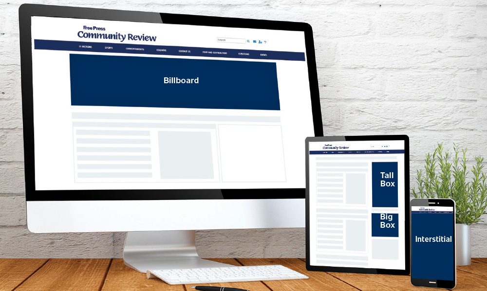 Free Press Community Review mobile and desktop ad units