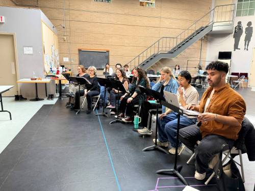 Supplied photo by Tara Maslowsky
                                The cast of Dry Cold Productions&rsquo; Kimberly Akimbo, a Tony award winning musical, in rehearsal in the lead up to its Manitoba debut on May 13 at Prairie Theatre Exchange.