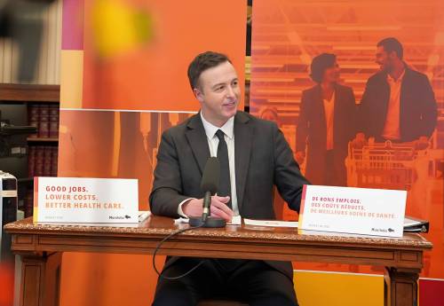 Supplied photo
                                St. James MLA Adrien Sala, the provincial finance minister, is pictured at a budget consultation.