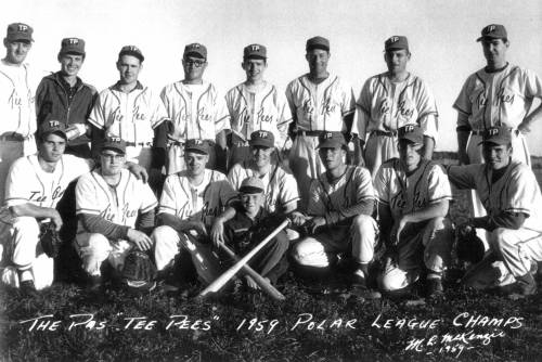 Supplied photo
                                The Pas TeePees won the Polar League baseball title four times in six seasons between 1959 and 1964, which earned them induction into the Manitoba Baseball Hall of Fame in 2005.