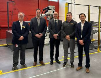 Supplied photo
                                Winnipeg South Centre MP Ben Carr, with RRC Polytech president Fred Meier and faculty.