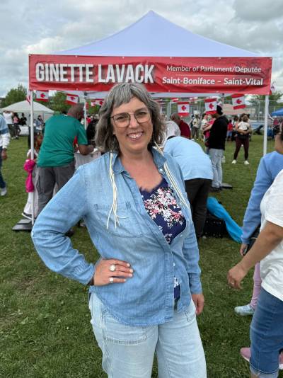 Supplied photo
                                St. Boniface - St. Vital MP Ginette Lavack is pictured celebrating Canada Day this year in Sage Creek.