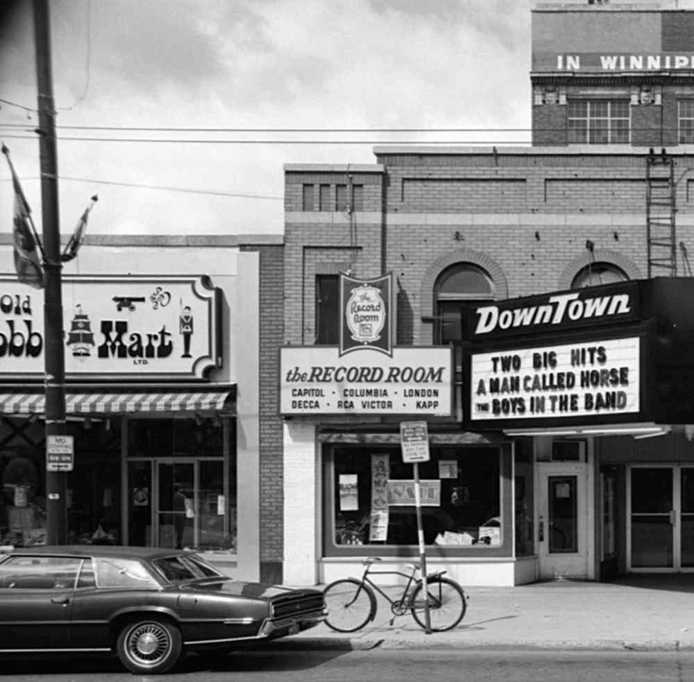 The Record Room was located next to the Downtown Theatre, on the north side of Portage Avenue.