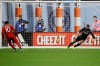 Toronto FC's Alejandro Pozuelo (10) kicks the ball past New York City goalkeeper Sean Johnson for a goal on a penalty kick during the second half of an MLS Eastern Conference semifinal soccer match Wednesday, Oct. 23, 2019, in New York. Toronto won 2-1. (AP Photo/Frank Franklin II)