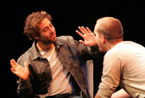 WAYNE GLOWACKI / WINNIPEG FREE PRESS Archives
Michael Rubenfeld (left) and Matthew TenBruggencate in Michael Nathanson’s play Talk at the Berney Theatre.