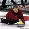 WAYNE GLOWACKI / WINNIPEG FREE PRESS
Jeff Stoughton gets a feel for the ice Tuesday in Selkirk, a day before the start of the 2009 Safeway Championship.