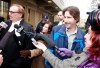 KEN GIGLIOTTI / WINNIPEG FREE PRESS
Kyle Unger (right) and his lawyer Hersh Wolch address the media after Court of Queen’s Bench Justice Glenn Joyal acquitted Unger of Brigitte Grenier's murder in 1990.