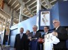 WAYNE.GLOWACKI@FREEPRESS.MB.CA
Under the grandstand in Canad Inns Stadium Wednesday, from left: Winnipeg Football Club chairman Ken Hildahl, Mayor Sam Katz, Premier Greg Selinger, David Asper and University of Manitoba president David Barnard announce stadium deal.