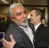 JOE.BRYKSA@FREEPRESS.MB.CA
Incumbent MP Rod Brunooge, right, celebrates with a good friend Amarjeet Warraich.