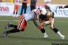 MIKE DEAL / WINNIPEG FREE PRESS
Lions Solomon Elimimian collides with Bombers Buck Pierce in the second half.