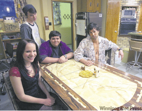 MIKE DEAL / WINNIPEG FREE PRESS
Less Than Kind cast Brooke Palsson, from left, Tyler Johnston, Jesse Camacho and Benjamin Arthur.