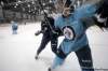 MIKE DEAL / WINNIPEG FREE PRESS
Jets prospect Julian Melchiori's (right) size and grit have made a favourable impression during training camp.