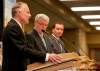 HADAS PARUSH / WINNIPEG FREE PRESS
From left, Liberal Leader Jon Gerrard, NDP Premier Greg Selinger, Conservative Leader Hugh McFadyen.