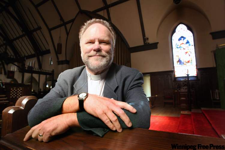 JOE BRYKSA / WINNIPEG FREE PRESS
Rev. Paul N. Johnson, an ordained minister in the Evangelical Lutheran Church in Canada, takes over as incumbent priest of the cathedral and dean of the diocese of Rupert's Land in January 2012, becoming the first Lutheran minister to hold those offices in Canada and perhaps the world.