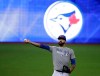 Toronto Blue Jays' Dalton Pompey warms up before Game 3 of baseball's American League Championship Series against the Cleveland Indians in Toronto on Oct. 17, 2016. The Toronto Blue Jays have designated Canadian outfielder Dalton Pompey for assignment after reinstating him from the 60-day injured list. THE CANADIAN PRESS/AP, Charlie Riedel