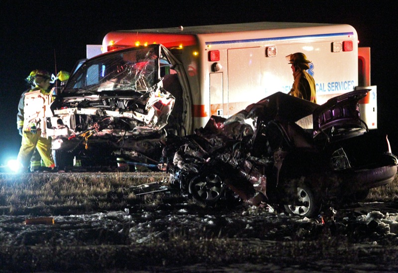 Car hits ambulance, killing Souris man Winnipeg Free Press