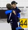 BORIS MINKEVICH / WINNIPEG FREE PRESS 
Kyle Doering (left) hugs Lucas Van Den Bosch after clinching the Provincial Curling Men's Curling Championship final.