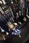 Phil Hossack / Winnipeg Free Press
Sophie Riel inside the Jets' equipment area. She was assistant equipment manager for the big game against the New York Rangers.