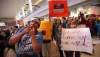 PHIL HOSSACK / WINNIPEG FREE PRESS
Hundreds of well-wishers wait for the arrival of members of Sagkeeng's Finest at Richardson International Airport Tuesday evening.