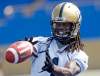 KEN GIGLIOTTI / WINNIPEG FREE PRESS
Kito Poblah of the Winnipeg Blue Bombers practices at Canad Inn Stadium Wednesday.