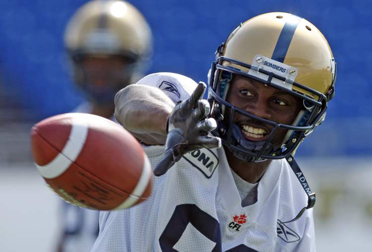 KEN GIGLIOTTI / WINNIPEG FREE PRESS
Blue Bomber No. 82 Terrence Edwards at practice Thursday.