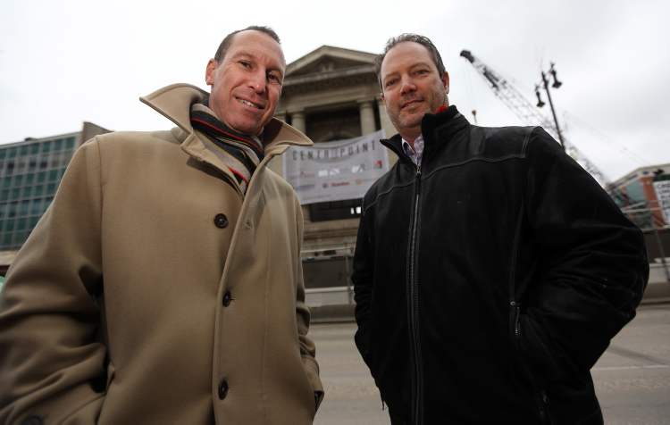 TREVOR HAGAN / WINNIPEG FREE PRESS
Urban Capital's David Wex (left) and Longboat's Doug McKay are teaming up on the project.