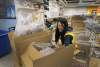Joe Bryksa / Winnipeg Free Press
Workers unpack product in the kids area on the showroom level of the new IKEA this afternoon.