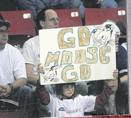 KEN GIGLIOTTI / WINNIPEG FREE PRESS ARCHIVES
Young Moose fan at a white-out night way back when.