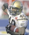 MIKE.APORIUS@FREEPRESS.MB.CA 
Running back Lavarus Giles celebrates his second touchdown Wednesday.